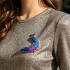 Brooch Pin Gradient Color UV Printing Peacock Shape Zinc Alloy Pin Suits Coats Sweaters Badge Versatile Accessories