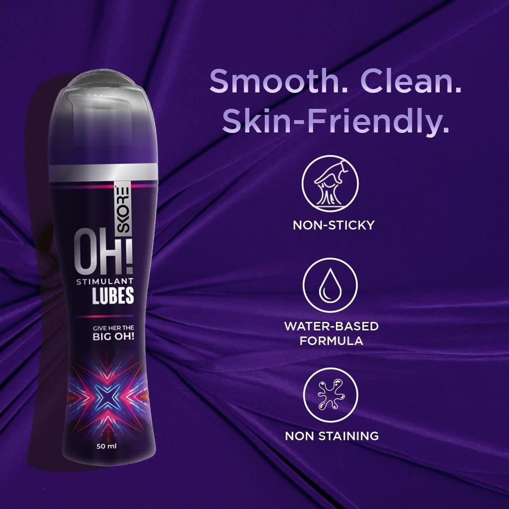 Skore OH! Water Based Intimate Lubricant Gel 50 ml Cooling Tingling Sensation Skin Friendly Condoms Compatible