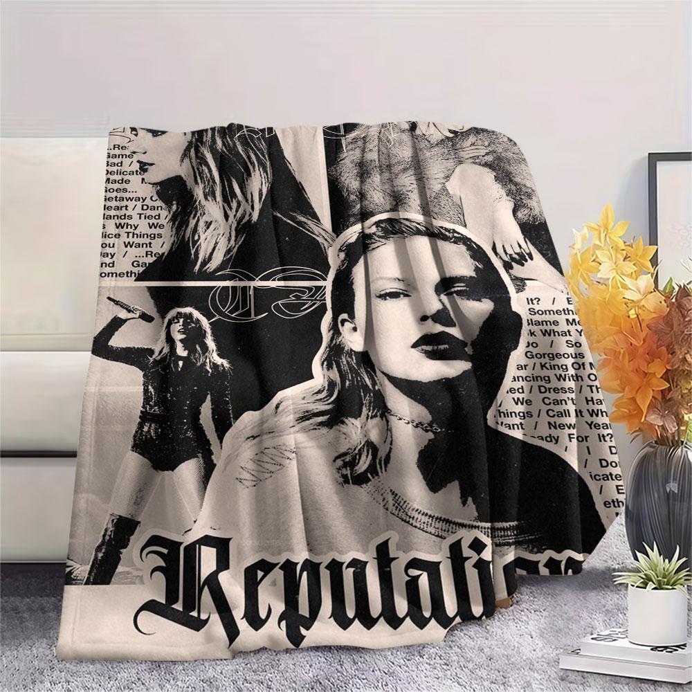 Taylor Swift bedruckte Flanelldecke Schlafzimmer Sofa Camping Warme Decke Geschenke für Familie und Freunde-MJ010