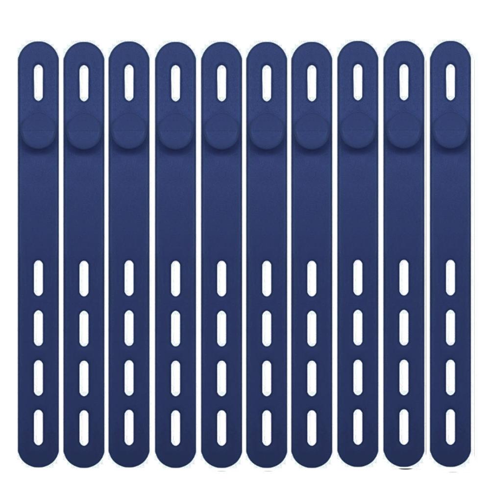 JCD 10pcs Silicone Cable Ties Assorted Color Reusable Heavy Duty Cable Organizer Management for Fastening Cords and Wires