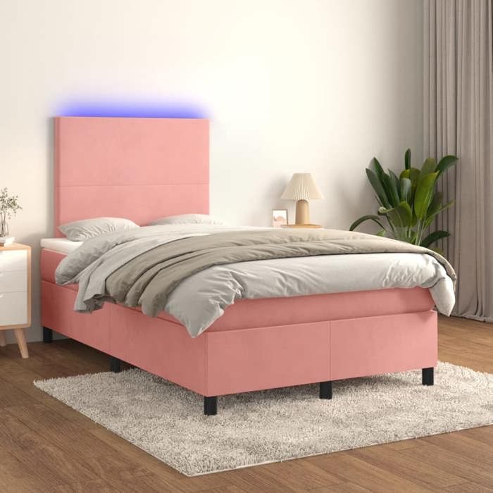 VidaXL Slatted Bed Base with LED Mattress, Upholstered Bed, Double Bed, Adult Bedroom Interior Bed, 3135998
