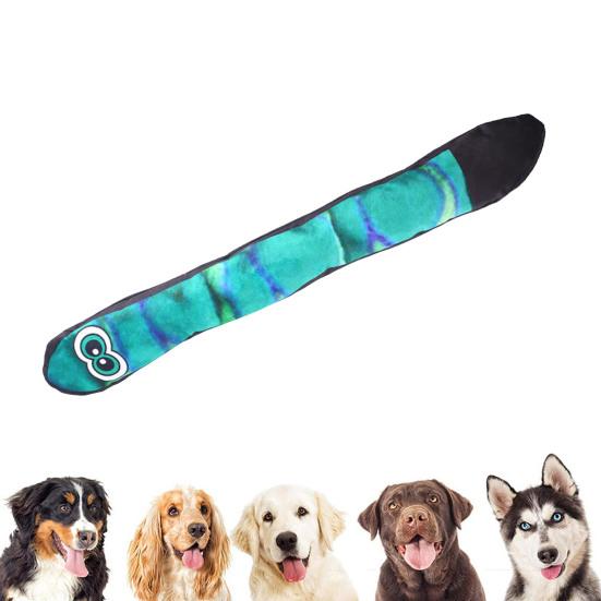 Snake Shape Dog Toy with Rattle Sound Teeth Grinding Squeaky Pet Toy Bite-Resistant Reduce Anxiety Pet Chew Toy for Dogs Cats