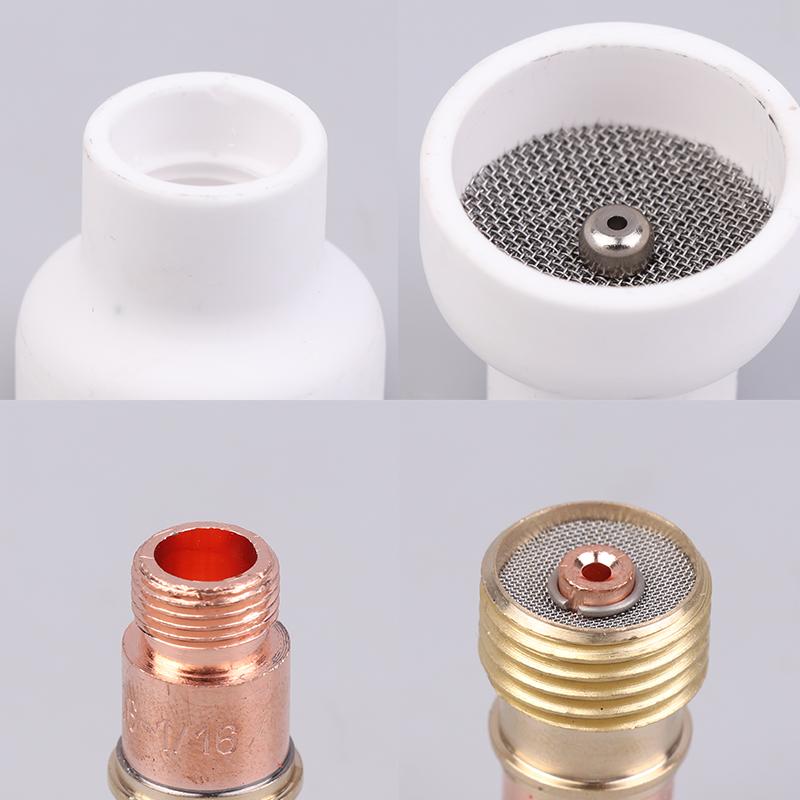4 Buc Sudură Tig 1.6/2.4/3.2Mm Duze Ceramice Albe Kit Cupe Alumina Torțe Wp17 18 26 Corp Pensetă Scurtă Set Lentilă Gaz