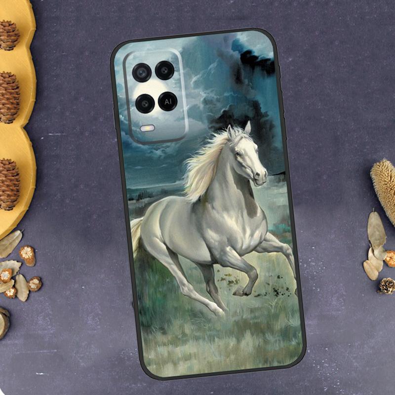 Horse Waterclour Phone Case For Oppo A96 A16 A76 A78 A58 A18 A38 A98 A17 A77 A80 A40 A60 A74 A94 A54 A15 A57S