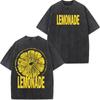 Louis Tomlinson Lemonade Tour Print Vintage Washed T Shirt Men Fashion Oversized Tshirts Aesthetic Trendy Loose Tshirts