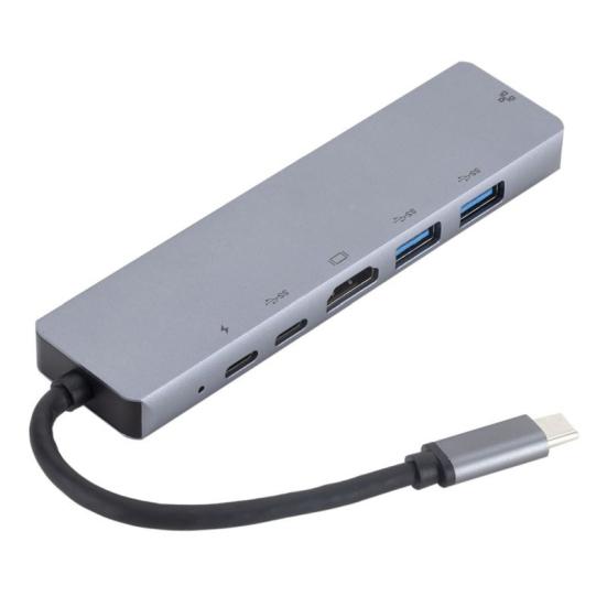6-in-1 Multifunctional Type-C To PD Charging USB 3.0 Hub Docking Adapter