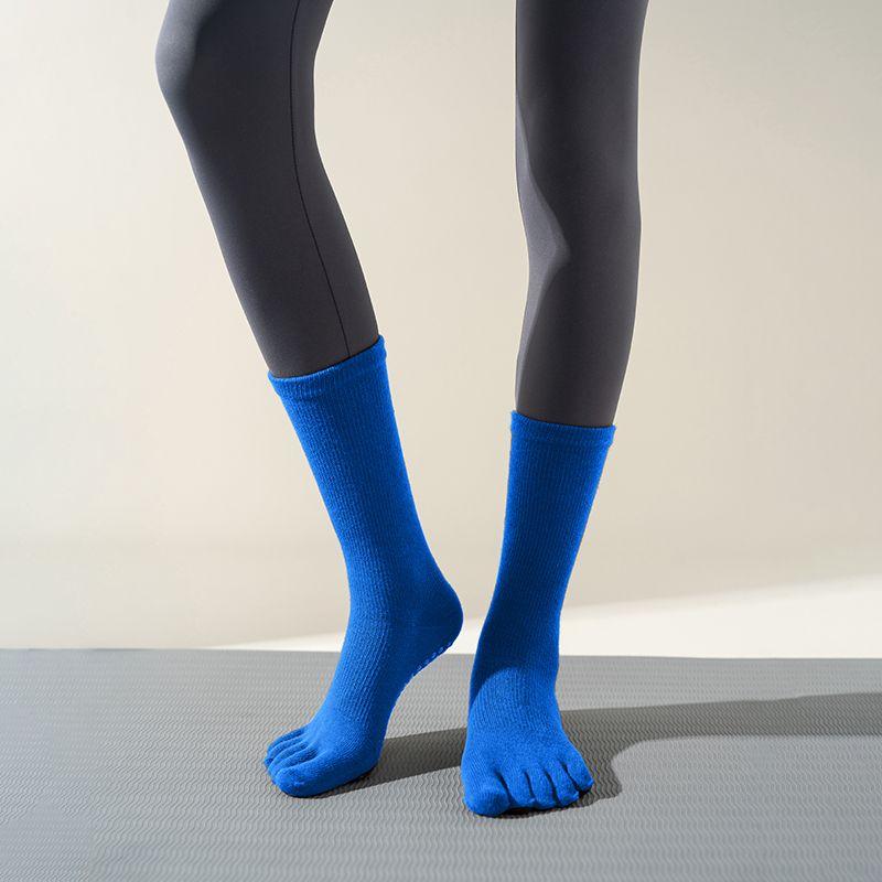 

Wkuw Size Professional Yoga Socks Children s Five Fingers Knee Socks Non-Slip Socks Split Toe Fitness Exercise Pilates Long Socks Navy 34.5-37.5 Foot Size(Small size New color)