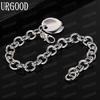 925 Sterling Silver Round Pendant Bracelet Chain Fashion Wedding Jewelry