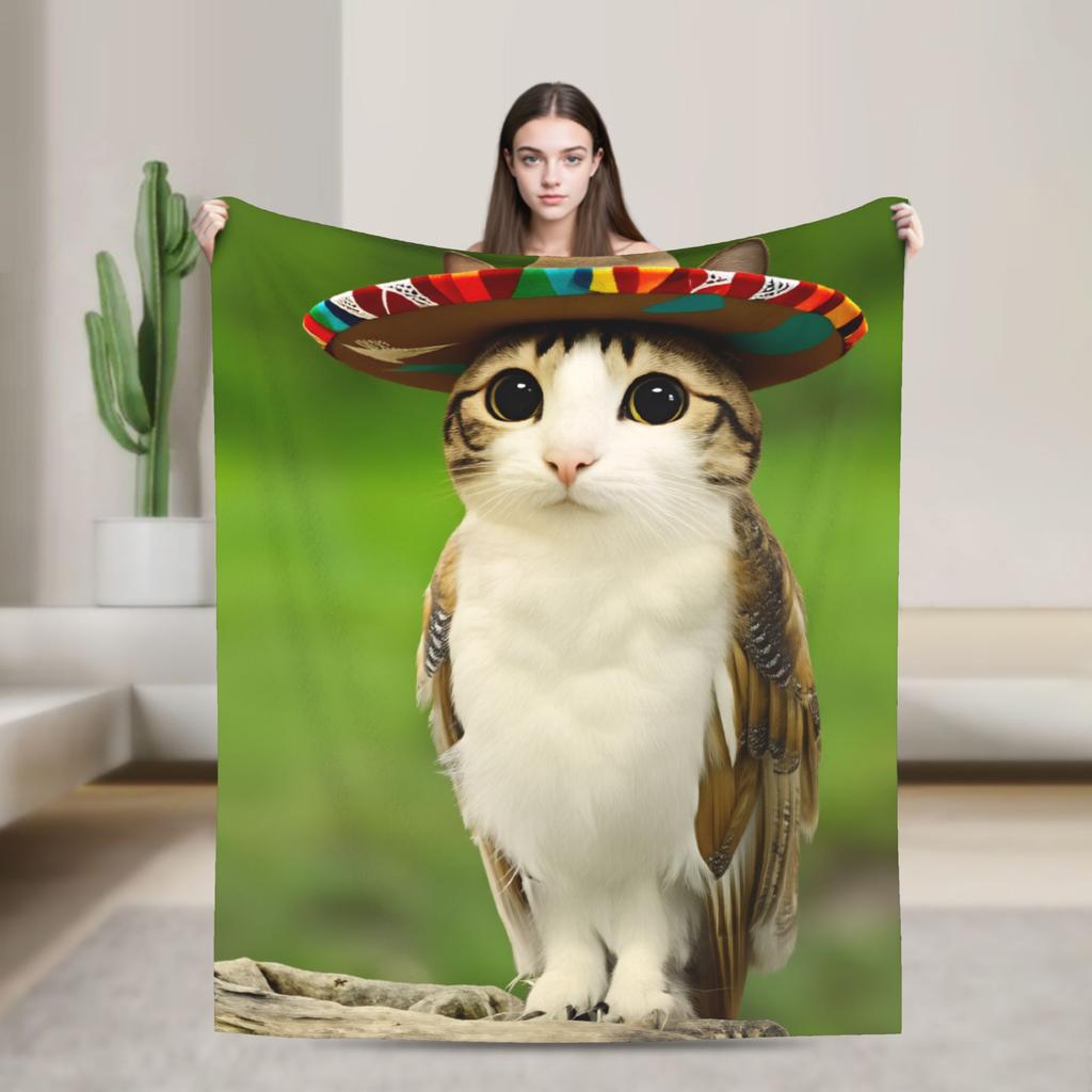 Meowl Cat Owl Plush Toy Animal_1 Blanket Super Soft Quality Winter Blanket Airplane Travel Sofa Bed Novelty Quilt
