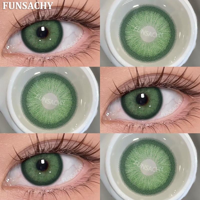 FUNSACHY 2PCS Contact Lenses Fashion Korean Brown Lenses for Eyes Grey Colored Contacts Cosmetics Blue Beauty Pupil Yearly Use