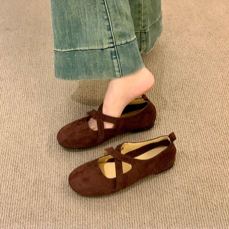 Fashion Fashion Flock Women Flats Slip On Shoes Soft Female Shallow Footwear Round Toe Ladies Mary Janes Flats Shoes  lady