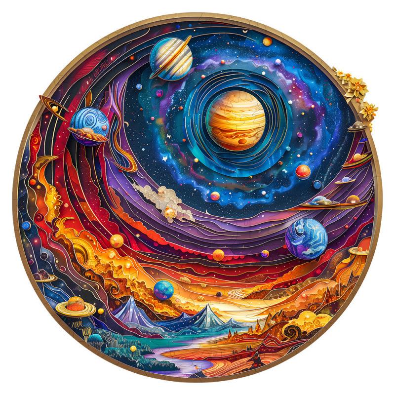 Mysterious Starry Sky Wooden Puzzle Irregular Small Animal Shape Puzzle Children'S Puzzle