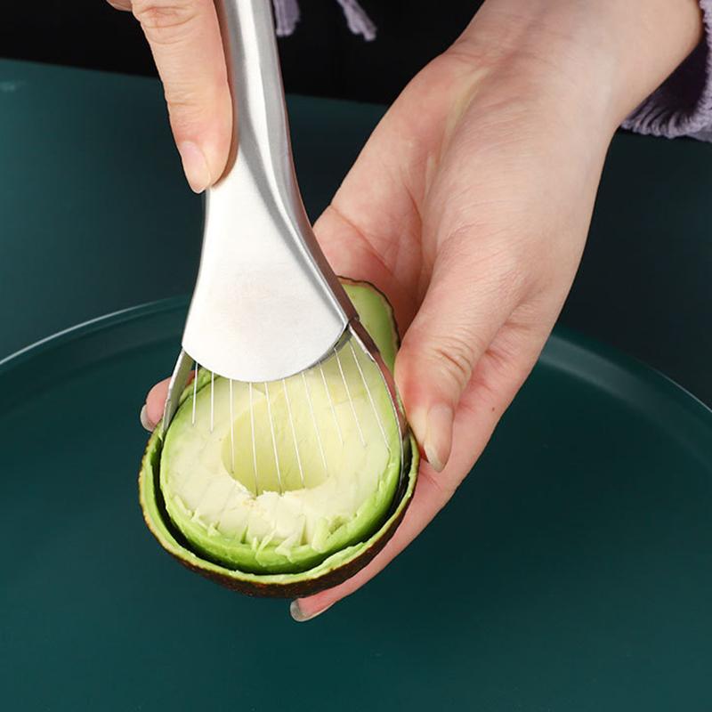 Stainless Steel Avocado Knife Gadget - Kitchen Fruit Cutter for Dragon Fruit Slices All-in-One Kitchen And Home Cutting Tool
