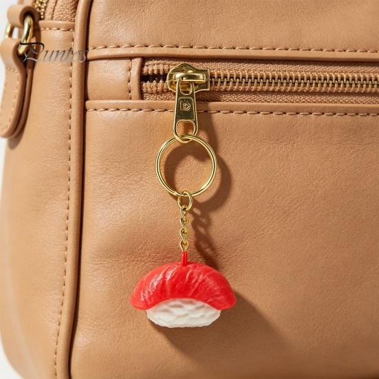 Stress Relief Toy 1/6Pcs 3D Printed Sushi Clicker Keychain, Push Button Fidget Toy, Finger Keyring Pendant Backpack Handbag Charm Gadget