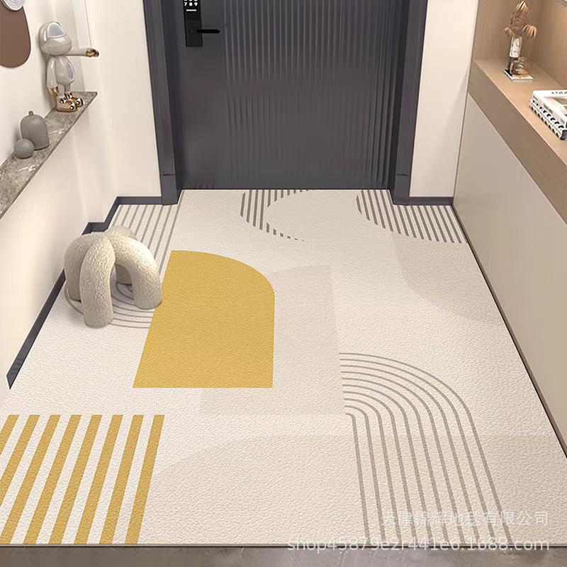 Simple Entry Door Entrance Leather Floor Mat, Advanced Sense Waterproof, Oil-Proof And Dirt-Resistant, Easy To Take Care Of, Leave-In And Cut Foot Mat