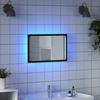VidaXL LED Bathroom Mirror Brown Oak Engineered Wood, Bath Mirror, Bathroom Mirror with Lights, 834929