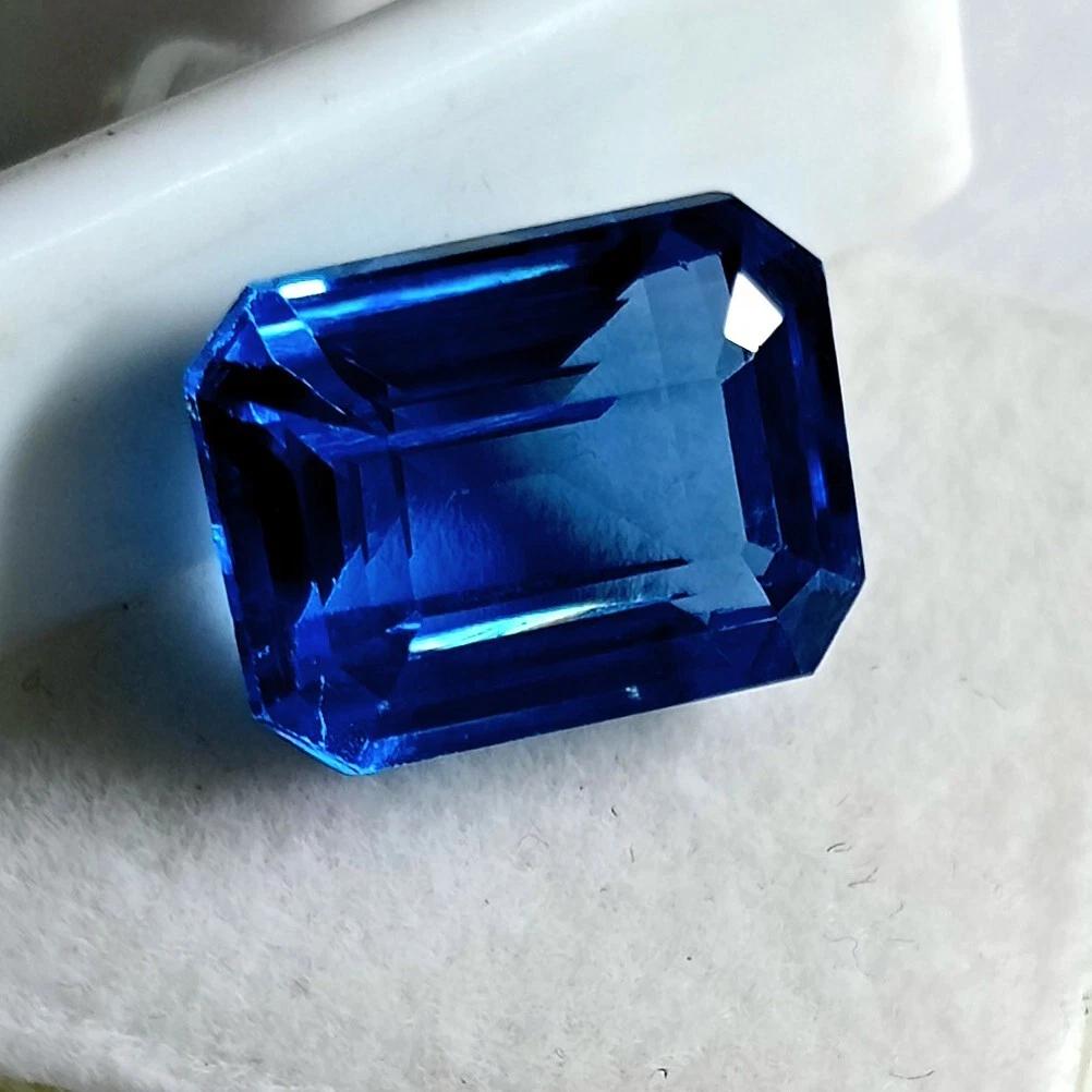Stunning Natural A++ London Blue Topaz 14-15 Ct Radiant Cut Certified Gemstone