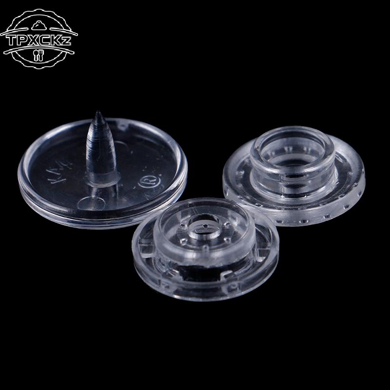 50set Plastic Snaps Fasteners Press Studs Size T5 Caps Button For Clothes Clips Garment Accessories Clear KAM Resin Snap Buttons