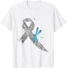 Dragonfly White Ribbon Graphic Lung Cancer Awareness Gift T-Shirt