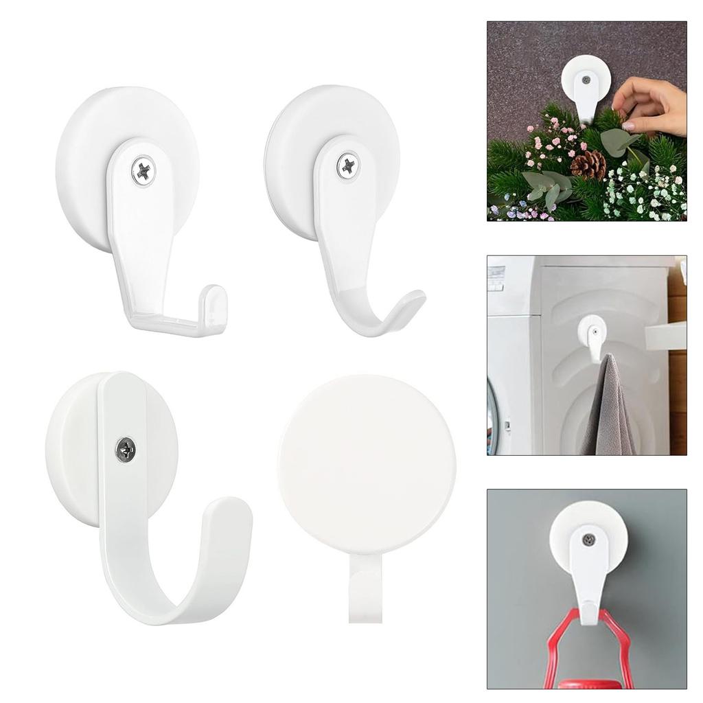 Sturdy ABS and Iron Materials White Magnetic Hook Portable Accessory for Home and Office Supplies Craft Enthusiasts