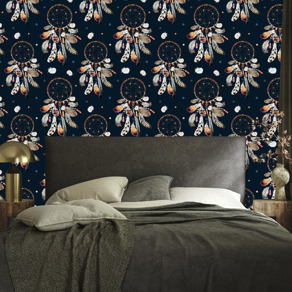 Dreamcatchers wallpaper in boho style for living room and bedroom 50x1000