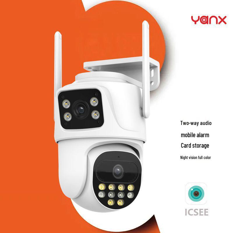 

iCSee Dual-Lens Outdoor Waterproof HD WIFI PTZ Camera for Remote Monitoring Wi-Fi without Card