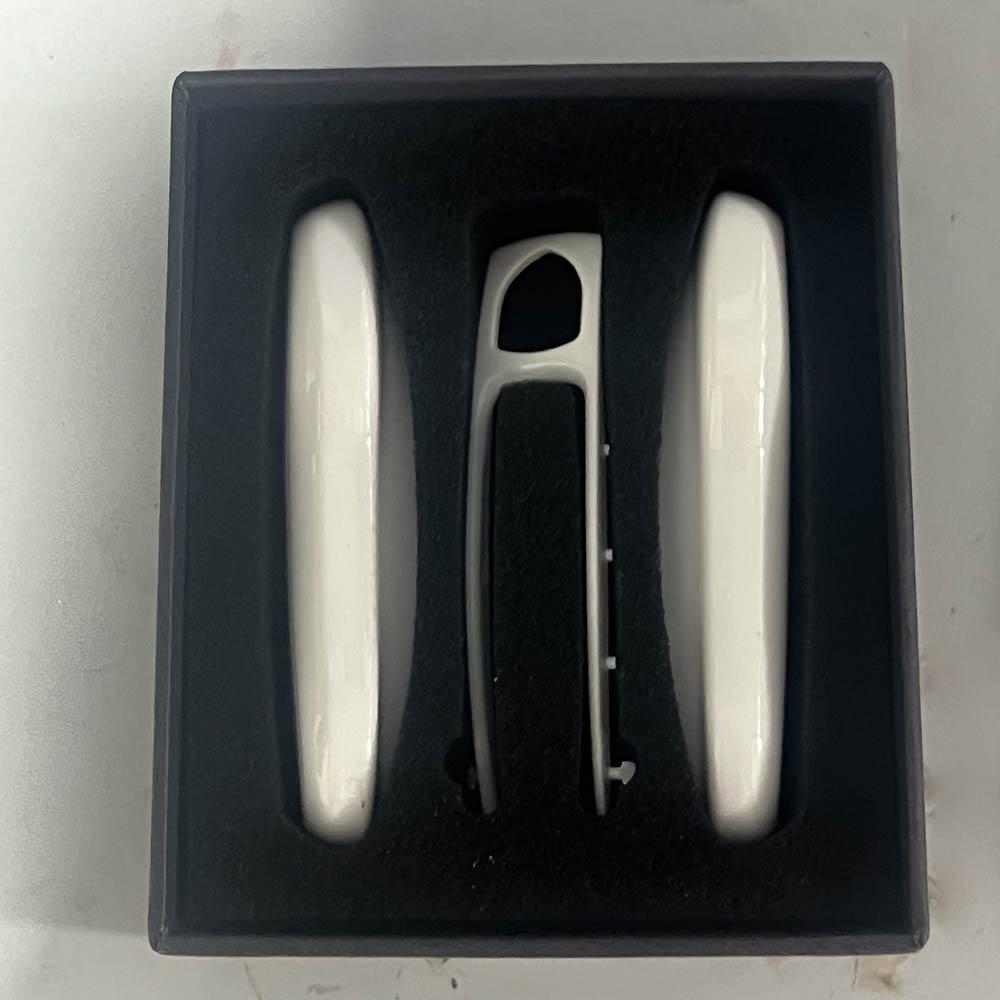 Car Key Case Pearl White for Porsche Panamera Macan Taycan 911 718 Boxster Cayman Cayenne Remote Control Fob Protect Shell