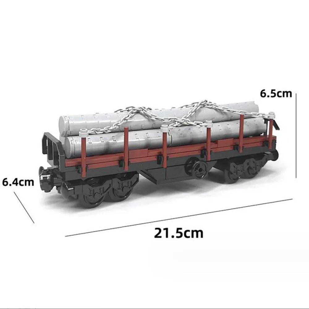Creative Small Building Blocks German Freight Train Carriages Set - Stone/Coal/Low-bed Cars DIY Toy