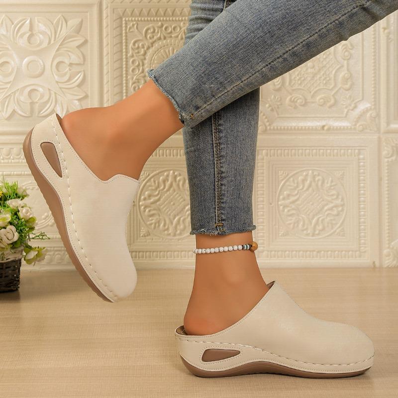 Women's Baotou Platform Slippers Summer New Large Size Round Toe Baotou Back Air Breathable Slippers