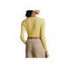 Maglione da donna Polo Ralph Lauren a tinta unita con scollo a V, taglio dritto e maniche lunghe, colore Giallo Chiaro 211910422-008