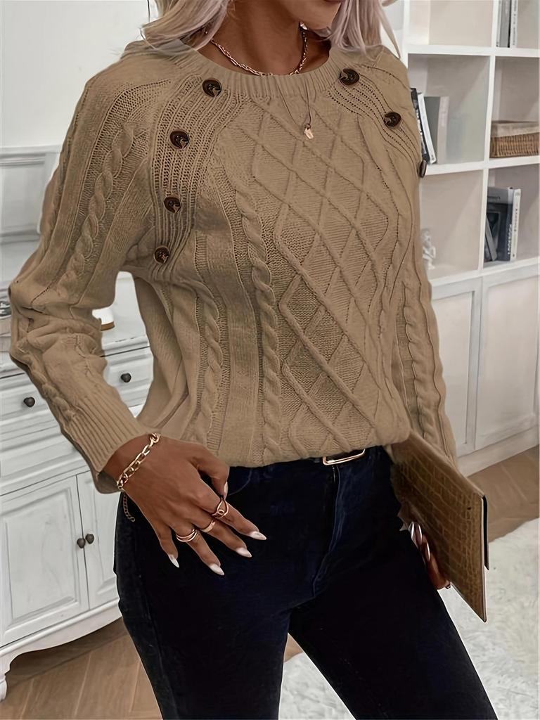 Autumn-Winter European American Loose Casual Women's Knit Pullover Sweater