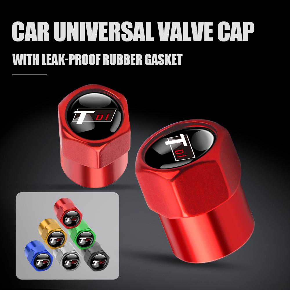 4PCS Car Wheel Valve Caps Auto Dustproof Tire Stem Air Covers For Volkswagen Motion MTM POLO GTI Blue Caddy Scirocco Golf Beetle V1