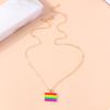 Cute Enamel Rainbow Flag Pendant Necklace for Women Girls Necklaces Chain Party Holiday Jewelry Gifts