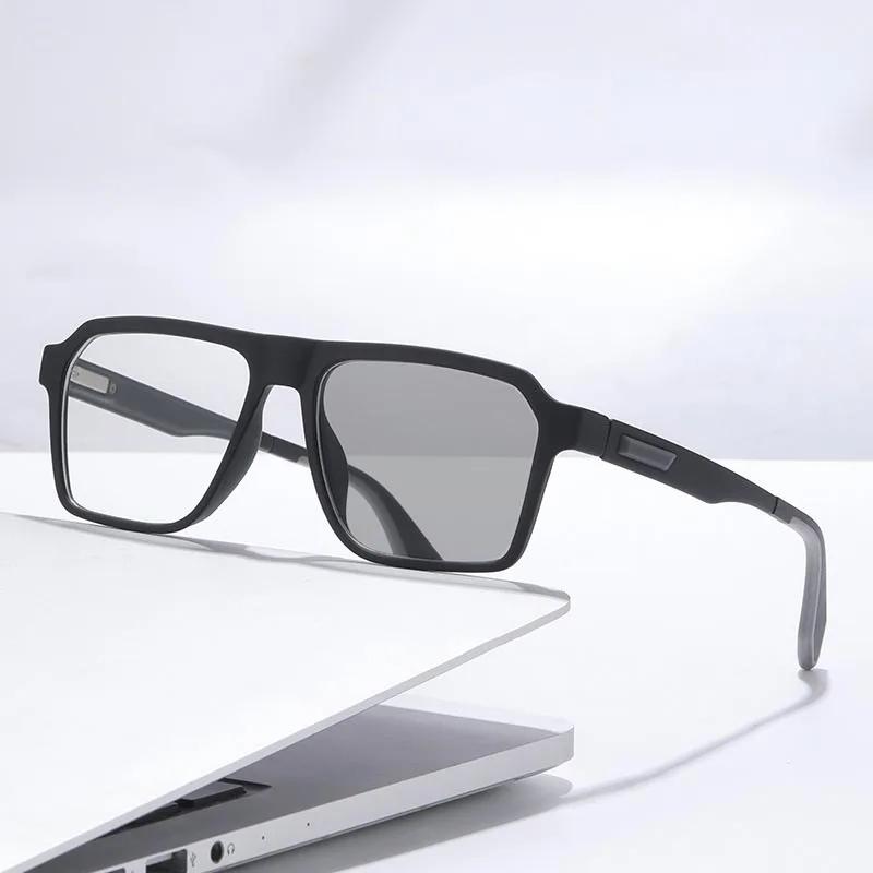 Luxury Square Pochromic Myopia Glasses Men Women Anti Blue Light Color Changing Sunglasses Ultralight Minus Sight Glasses