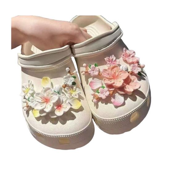 1 Set 3D-Blumen-Schuhanhänger Abnehmbare Kirschblüten-Schuhdekorationen Niedliche Blumen-Schuhzubehörteile für DIY-Clogs-Dekoration