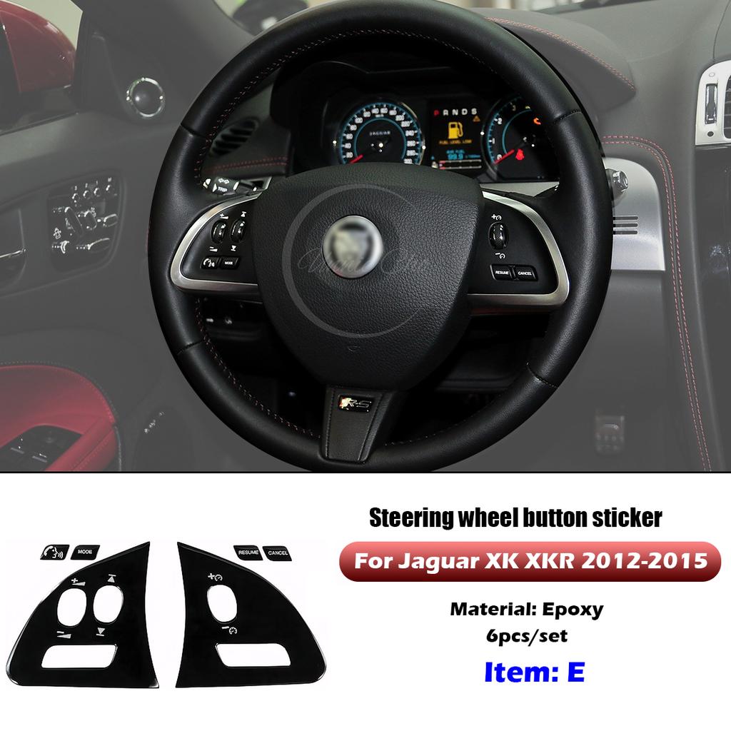 Black Epoxy Button Sticker for Jaguar XF X250 XK XKR XJ XJL Car Interior Refinishing Trim Cover for Dashboard Center Console