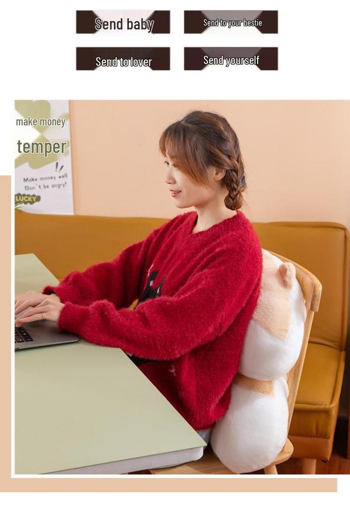 Calico Cat Plush Toy Pillow - Long, Cute, and Huggable Doll for Girls