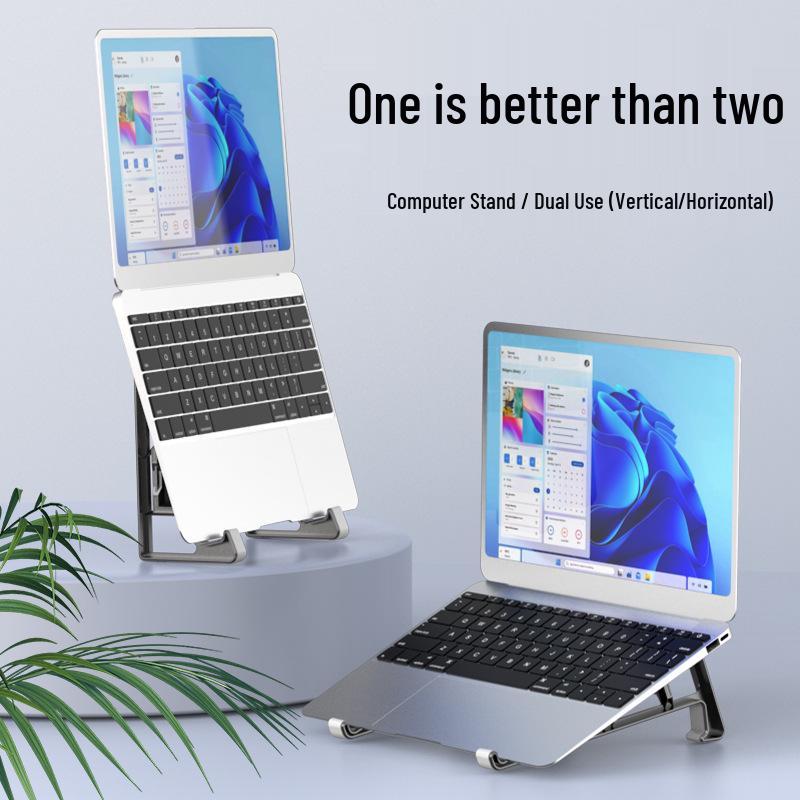 

Vertical Laptop & Tablet Stand with Side-Mounted Bracket and Upright 2-in-1 Storage Shelf чорний