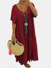 New V-Neck Irregular Multicolor Long Swing Dress - Available in Multiple Sizes