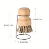 1/2pcs Natural Wooden Pot and Bowl Brush with Metal Stand , Ideal for Cleaning and Drying, Durable Wooden Handle, Dish Brush