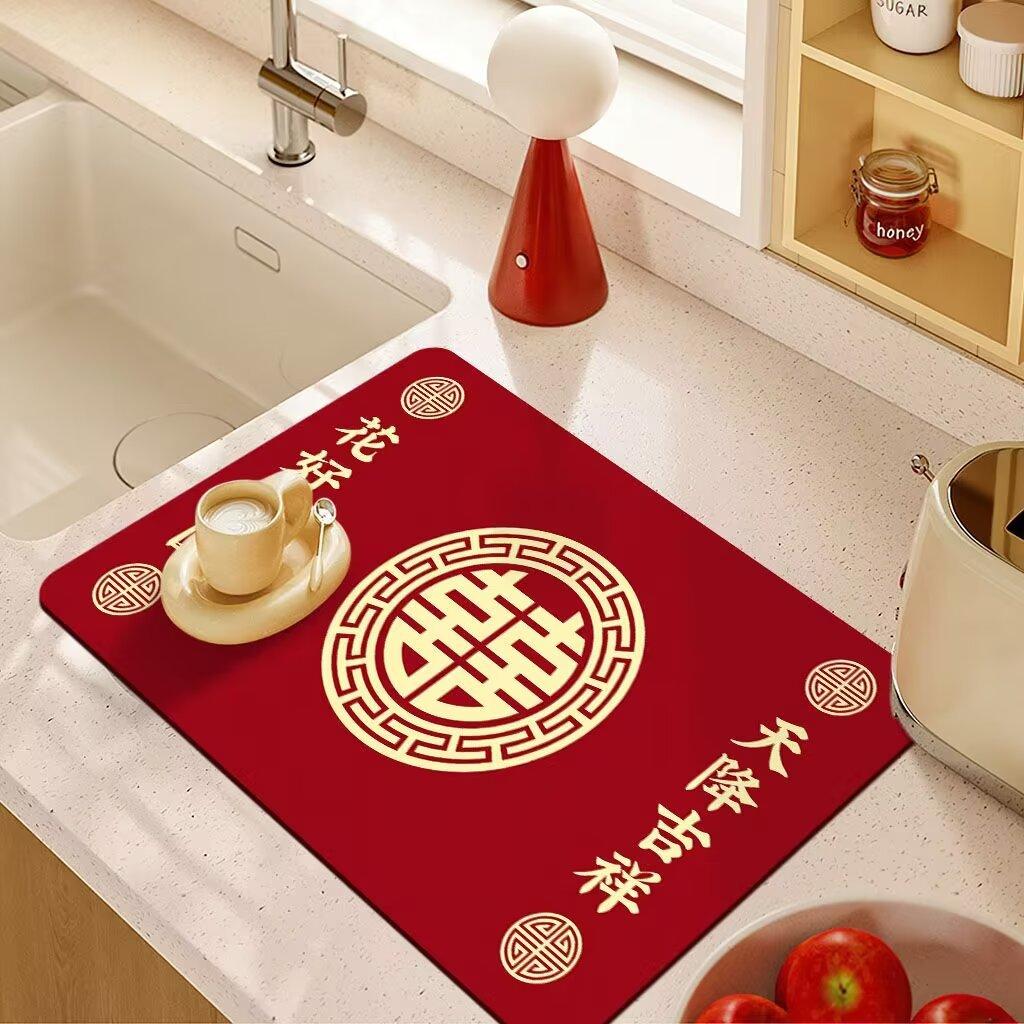 Kitchen Countertop Drain Mat High Appearance Level Absorbent Washing Dishes Dishes Dishes Chopsticks Sink Faucet Bar Table Mat