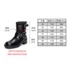 Cowhide version of punk sweetheart~ metal buckle round head retro locomotive thick heel western leather short boots women's autumn and winter