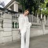 Women's Temperament Wide Leg Pants Set Vintage White Large Size Loose Casual Sunscreen Shirt Breathable Two-piece Set