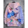 3D Digital Printing Dream Pink Purple Tone, Flower Wings Butterfly Pattern Hoodie Fashion Trend Casual Children's Clothing