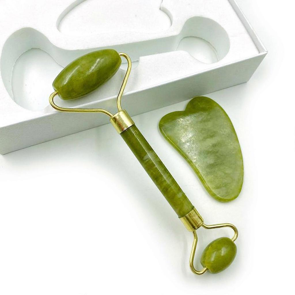 Nature Beauty for Facial Jade Roller Face Thin Massager+Body Neck Anti-Ageing Therapy Gua Sha Board Set Skin Care