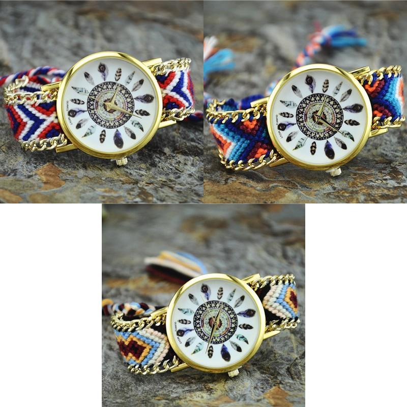 Orologio Intrecciato da Donna Dreamcatcher con Quadrante in Vetro per Regalo e Uso Casual
