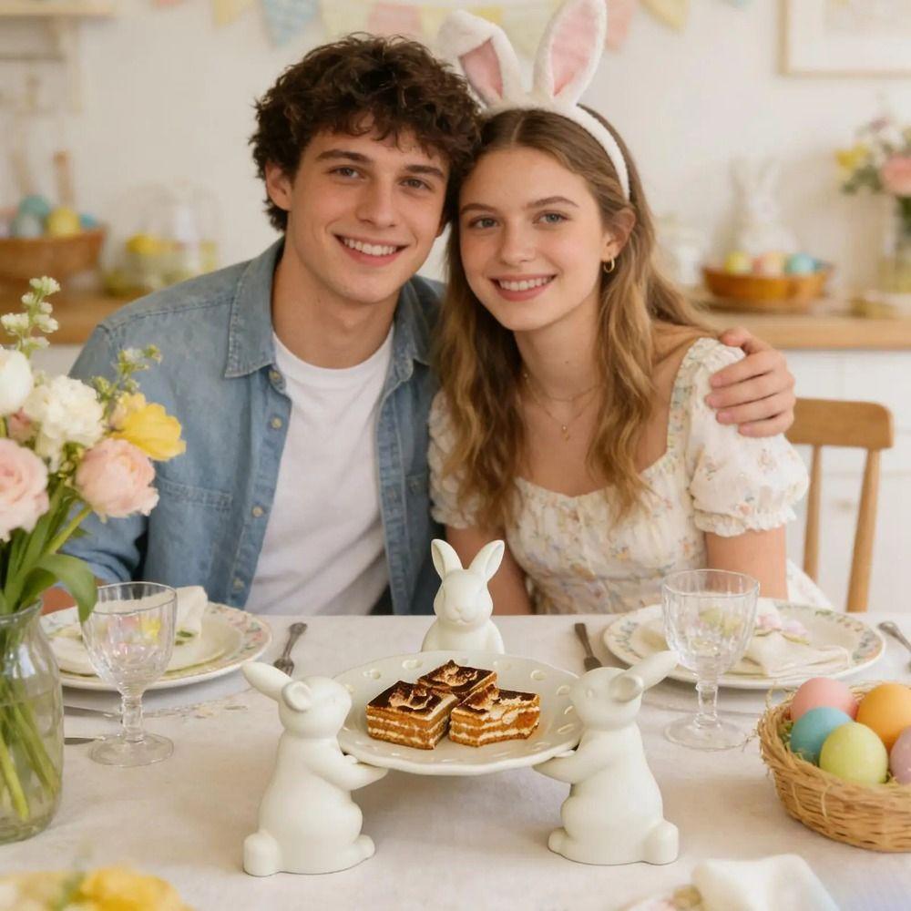 3D Easter Bunny Tray Mold Non-stick Easter Bunny Mold Decorative Candy Plates  Party