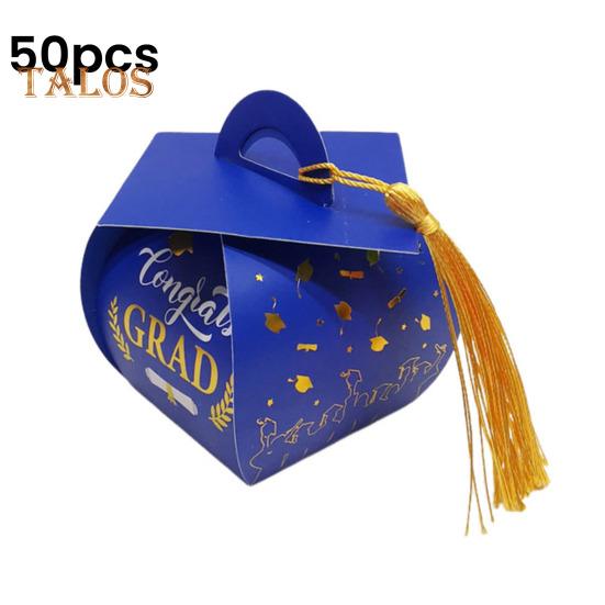 Graduation Cap Gift Box Class of 2025 Grad Cap Candy Treat Box with Tassel Table Centerpiece for Graduation Party Favors