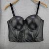 Women's Sexy Leather Suspenders Vest - Solid Color Elastic Bra Wrap for Summer