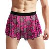Unisex Mini Skirt Elastic Waist Vintage Printed Pleated Short Soft Breathable Clubwear Panties Underwear Underpants Male Inmitate Clothes